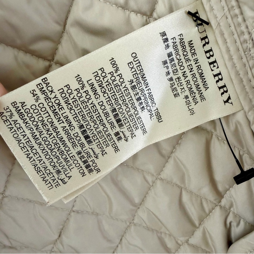 BURBERRY BRIT | Beige Tan Quilted Belted Jacket Gold Hardware XS - Picture 11 of 13